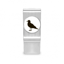 black seagull animal portrayal my clip cash wallet card holder