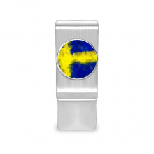 swedish  flag pattern my clip cash wallet card holder