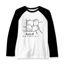 Hold Together Personalized Gesture Long Sleeve Top Raglan T-shirt Cloth