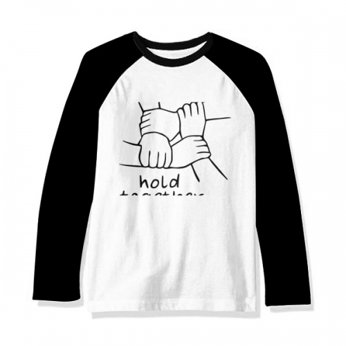 Hold Together Personalized Gesture Long Sleeve Top Raglan T-shirt Cloth