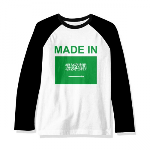  Saudi Arabia Country Love Long Sleeve Top Raglan T-shirt Cloth