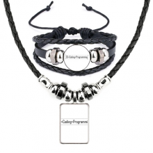 cs contains coding and programng leather necklbracelet jewelry set cs contains coding and programng leather necklbracelet jewelry set