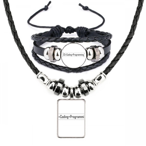 cs contains coding and programng leather necklbracelet jewelry set cs contains coding and programng leather necklbracelet jewelry set