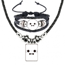 lovely ffigure baymax leather necklbracelet jewelry set lovely ffigure baymax leather necklbracelet jewelry set