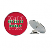Maldives Country Flag Name Round Metal Tack Hat Pin Brooch