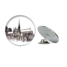 Notre-Dame de in Paris France Round Metal Tack Hat Pin Brooch