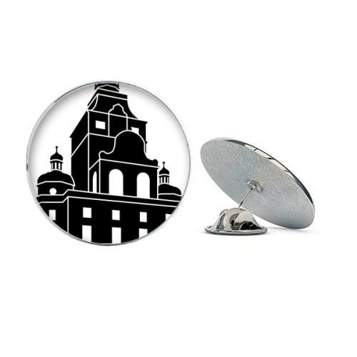 Germany Famous Building Architecture Round Metal Tack Hat Pin Brooch