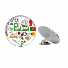 Portugal Love Heart Landscap National Flag Round Metal Tack Hat Pin Brooch Portugal Love Heart Landscap National Flag Round Metal Tack Hat Pin Brooch