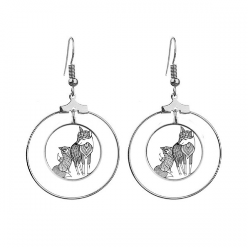 paint fox friend company art deco fashion ears dangle hoop jewelry drop paint fox friend company art deco fashion ears dangle hoop jewelry drop