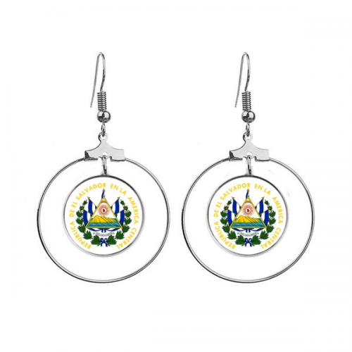 san salvador el salvador national emblem ears dangle hoop jewelry drop 