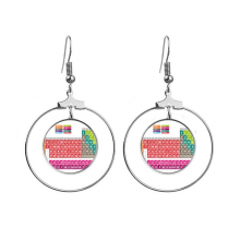 cute succinct color chestry periodic table ears dangle hoop jewelry drop circle