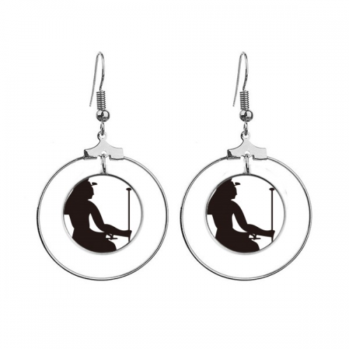 egypt pharaoh fresco outline ears dangle hoop jewelry drop 