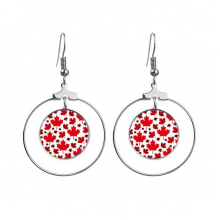 canada flavor  canadian maple flag ears dangle hoop jewelry drop 