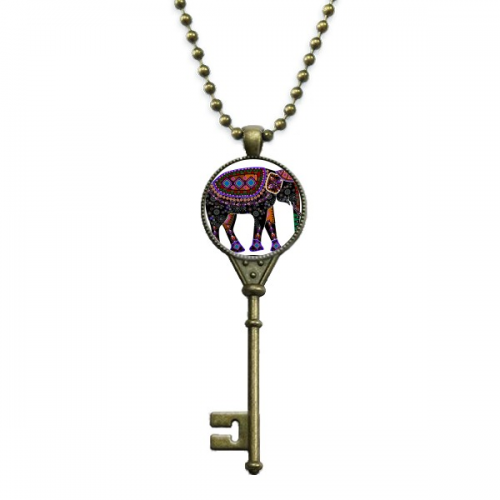 colorful elephant china minority dressing totem key necklpendant tray embellished chain