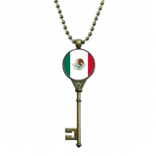 墨西哥国旗北美洲国家象征 复古钥匙项链吊坠锁骨链