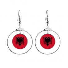 albania national flag eu country ears dangle hoop jewelry drop 