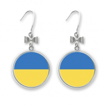 ukraine national flag eu country bow ears drop stud pierced hook