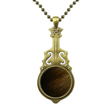 brown dark straight hair patterns necklantique guitar jewelry music pendant