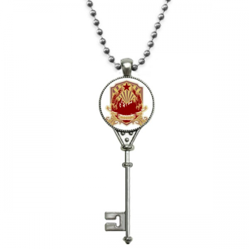 graffiti street star communism pattern pendant vintage necklsilver key jewelry