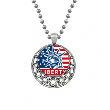 America Flag With Liberty Statue Pattern Necklaces Pendant Retro Moon Stars Jewelry