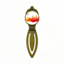 City Outline Red Yellow Barcelona Bookmark Retro Office Label Page Marker