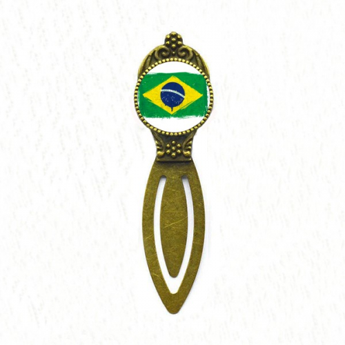 Hand-painted Brazil Flag Brazil Bookmark Retro Office Label Page Marker Hand-painted Brazil Flag Brazil Bookmark Retro Office Label Page Marker