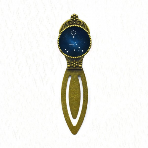 Pisces Constellation Zodiac Sign Bookmark Retro Office Label Page Marker