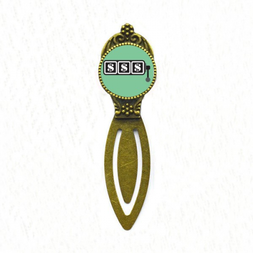Winning Slot Machine Illustration Pattern Bookmark Retro Office Label Page Marker