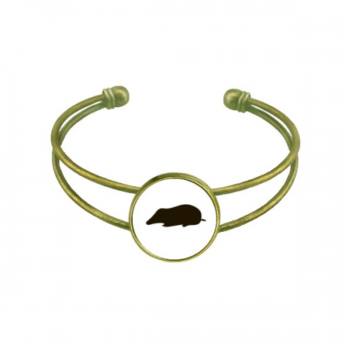 Black Mole Animal Portrayal Bracelet Bangle Retro Open Cuff Jewelry