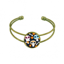 bs l flower mexico culture illustration bracelet bangle retro open cuff jewelry