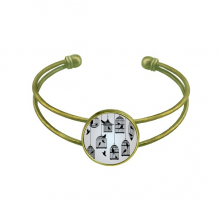 Illustration Birds Cage Outline Bracelet Bangle Retro Open Cuff Jewelry