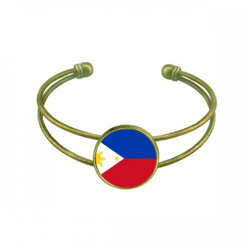 Philippines National Flag Asia Country Bracelet Bangle Retro Open Cuff Jewelry