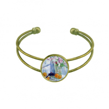 静物油画花瓶葡萄橘子 复古手镯手环袖口手饰