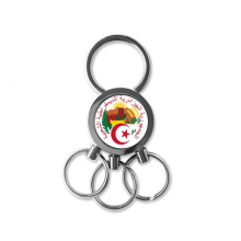 algiers algeria national emblem stainless steel metal key holder chain  keychain