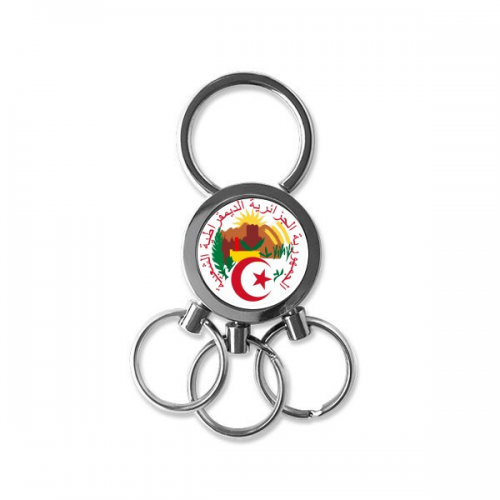 algiers algeria national emblem stainless steel metal key holder chain  keychain