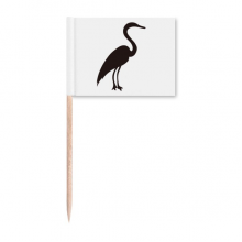 Black Grey Heron Animal Portrayal Toothpick Flags Marker Topper Party Decoration