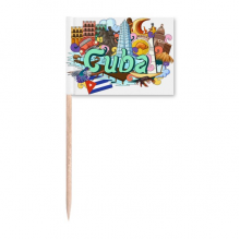 Guantanamo Trinidad Cuba Graffiti Toothpick Flags Marker Topper Party Decoration