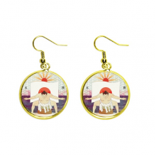 mount japanese ukiyo-e sumo ear dangle en drop ear jewelry woman mount japanese ukiyo-e sumo ear dangle en drop ear jewelry woman