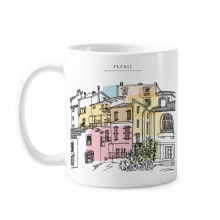 City Building Colorful France Painting Mug Pottery Cerac Coffee Porcelain Cup Tableware