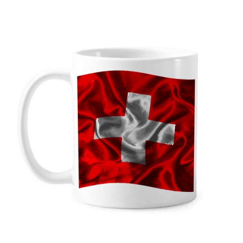 Silk Texture Switzerland Flag Pattern Mug Pottery Cerac Coffee Porcelain Cup Tableware Silk Texture Switzerland Flag Pattern Mug Pottery Cerac Coffee Porcelain Cup Tableware