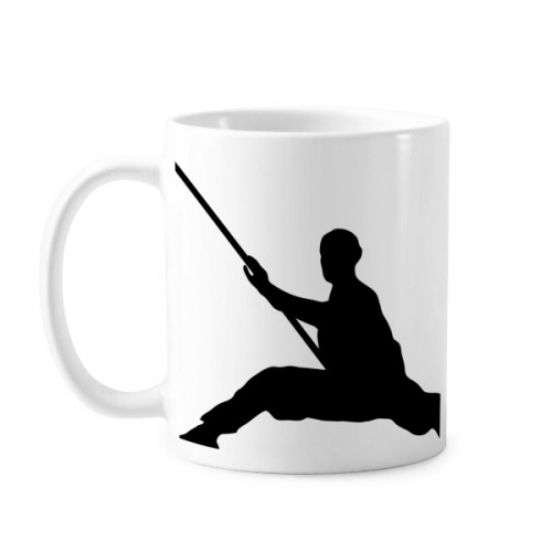 Shaolin Stick Chinese Monk Soldier Culture Mug Pottery Cerac Coffee Porcelain Cup Tableware