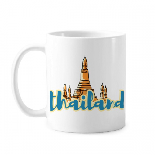 Thailand Wat Haw Pha Kaew Illustration Mug Pottery Cerac Coffee Porcelain Cup Tableware