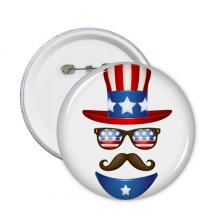 美国大叔山姆美国象征图案 圆形徽章胸章胸牌装饰挂牌5件礼物