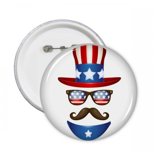 美国大叔山姆美国象征图案 圆形徽章胸章胸牌装饰挂牌5件礼物