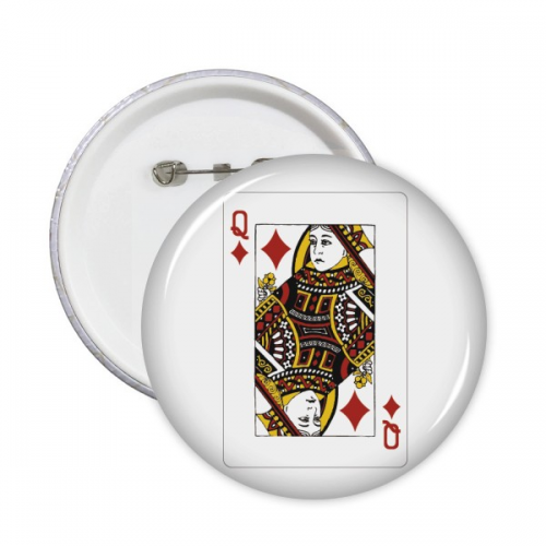  q playing cards pattern pins badge button emblem accessory decoration 5pcs