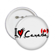 I Love Canada Word Flag Heart Pins Badge Button Emblem Accessory Decoration 5pcs