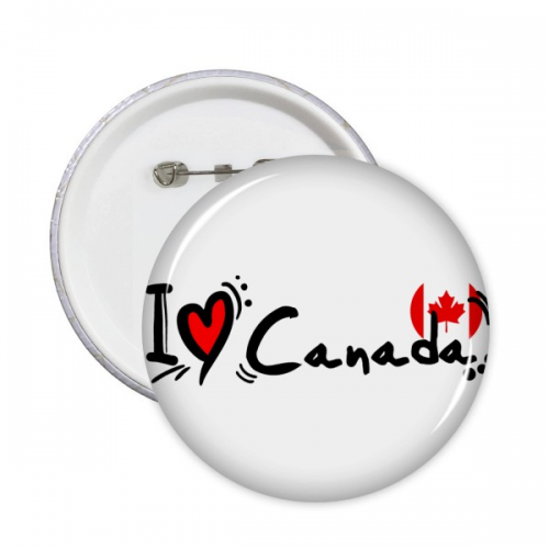 我爱加拿大爱心国旗 圆形徽章胸章胸牌装饰挂牌5件礼物