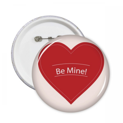 Valentine's Day White Be Mine Pins Badge Button Emblem Accessory Decoration 5pcs