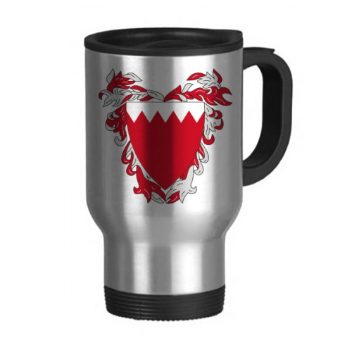 Manama Bahrain National Emblem Travel Mug Flip Lid Stainless Steel Cup Car Tumbler