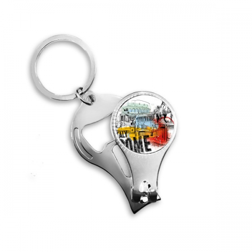 italy rome landscape roman theater nail nipper  key chain bottle opener clipper